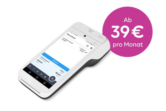 Tragbares Minikassensystem mit Display, perfekt für mobile Zahlungsabwicklung, inklusive TSE.